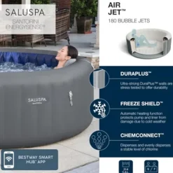 Bestway SaluSpa Santorini HydroJet Pro Inflatable Hot Tub Grey