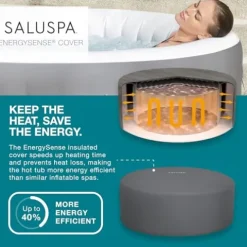 Bestway SaluSpa St. Lucia EnergySense AirJet Inflatable Hot Tub Spa 67″ x 26 Gray