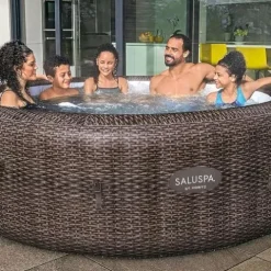 Bestway SaluSpa St Moritz Hot Tub with Chemical Floater and Pump Brown