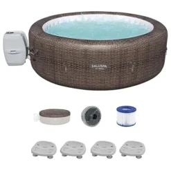 Bestway SaluSpa St Moritz Hot Tub with Chemical Floater and Pump Brown