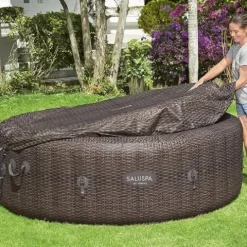 Bestway SaluSpa St Moritz Hot Tub with Chemical Floater and Pump Brown