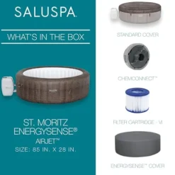 Bestway SaluSpa St Moritz AirJet Inflatable Hot Tub 5-7 Person Outdoor Spa