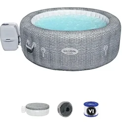 Bestway SaluSpa Sun Shade Canopy with Honolulu Inflatable Hot Tub Honolulu