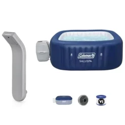 Bestway SaluSpa Waterfall Accessory & Coleman Atlantis AirJet Hot Tub Blue