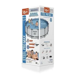 Bestway Steel Pro MAX 16ft Round Above Ground Pool Set Silver