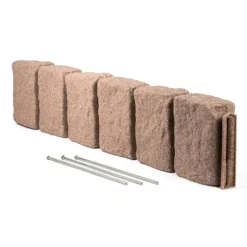 Beuta Cobblestone BlockXL Lawn and Garden Landscape Edging – 9.5″ Tall Natural Resin, Fade Rust and Corrosion Resistant, Includes 3 Anchoring Spikes