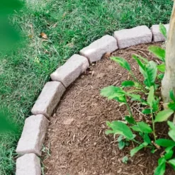 Beuta DIY No Dig Faux Stone Landscape Edging with Anchoring Spikes 48″ L x 4″ W x 2.25″ H Sandstone