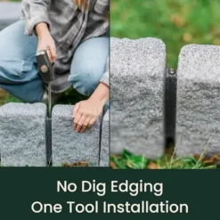 Beuta Sandstone BlockXL Garden Edging – 9.5 Inches Tall, Easy Install 40pk, Sandstone