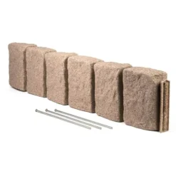 Beuta Sandstone BlockXL Garden Edging – 9.5 Inches Tall, Easy Install 40pk, Sandstone