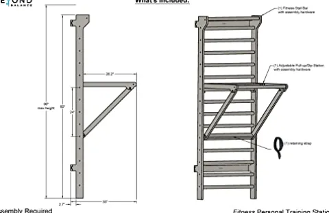 Beyond Balance Stall Bar Training Tower with Adjustable Pull-Up Dip Bar Attachment – Beech Rungs