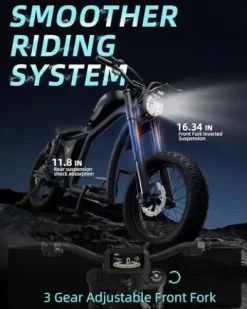 BIGNIU BG-X Electric Bike for Adults, 1500W Brushless Motor, 48V/31.5Ah, Front/Rear Turn Signal, Dual Suspension Ebikes (Dark Black)