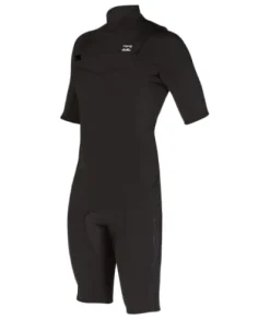 Billabong Mens 2/2mm Absolute Chest Zip Short Sleeve Springsuit Black