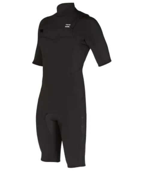 Billabong Mens 2/2mm Absolute Chest Zip Short Sleeve Springsuit Black