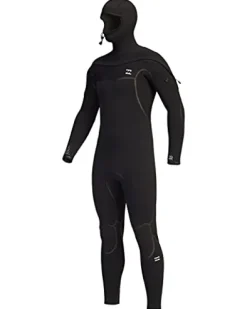 Billabong Mens 5/4mm Furnace Hooded Chest Zip Full Wetsuit Black XX-Large