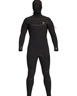 Billabong Mens 5/4mm Furnace Hooded Chest Zip Full Wetsuit Black XX-Large