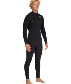 Billabong Mens 4/3mm Furnace Chest Zip Fullsuit Wetsuit Black 23 Large