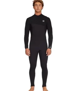 Billabong Mens 3/2mm Revolution Natural Zipperless Fullsuit Wetsuit Black