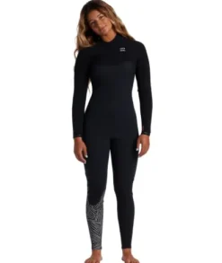 Billabong Womens 3/2mm Furnace Comp Chest Zip Fullsuit – Midnight Trails