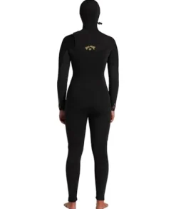 Billabong Womens 5/4mm Synergy Hooded Chest Zip Fullsuit Wild Black