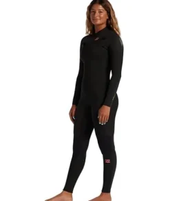 Billabong Womens 3/2mm Synergy Chest Zip Fullsuit Wild Black