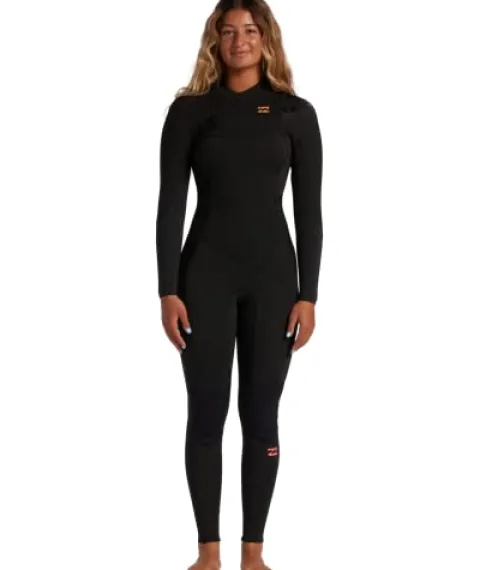 Billabong Womens 3/2mm Synergy Chest Zip Fullsuit Wild Black