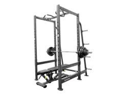 BK BodyKore Commercial Squat Rack & Adjustable Bench 300Lb Olympic Weight Combo Silver Frame