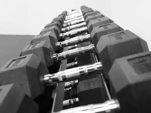 BK BodyKore Rubber Hex Dumbbell Set