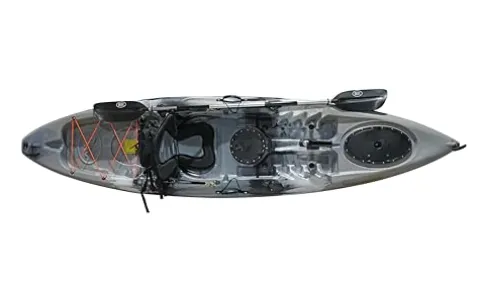 BKC Brooklyn 11.0 Single Kayak Sit On Top Fishing Kayak Grey Camo