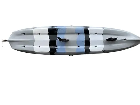 BKC Brooklyn 13.5 Tandem Pedal Kayak Sit On Top Fishing Kayak Grey Camo