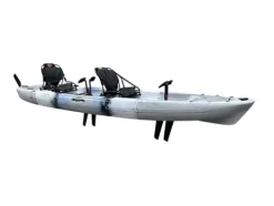 BKC Brooklyn 13.5 Tandem Pedal Kayak Sit On Top Fishing Kayak Grey Camo