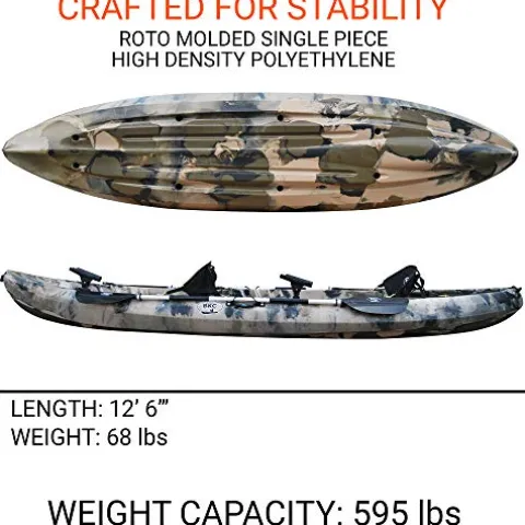 BKC TK219 Tandem Fishing Kayak Camo
