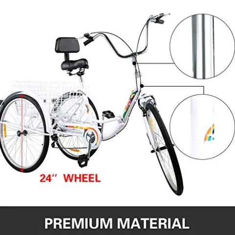 Bkisy Adult 7-Speed Tricycle White