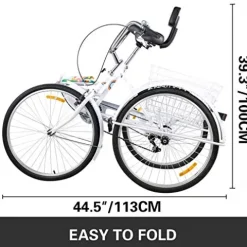 Bkisy Adult 7-Speed Tricycle White