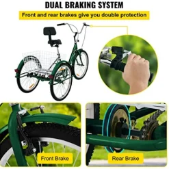 Bkisy Adult Tricycle 24” 1-Speed Green