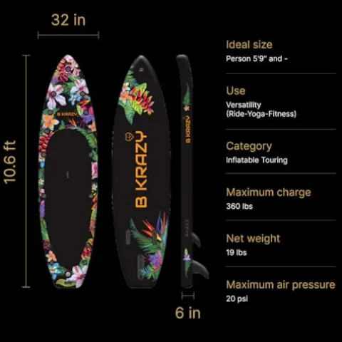 Bkrazy High-End Inflatable Paddle Board Complete Package Aloha