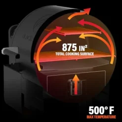 BLACKSTONE Pellet Grill Smoker with 20lb Hopper and Integrated Front Shelf Black