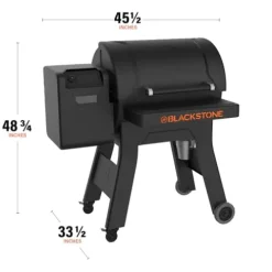 BLACKSTONE Pellet Grill Smoker with 20lb Hopper and Integrated Front Shelf Black