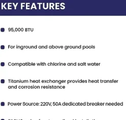 Blue Torrent ComforTemp Heat Pump – 18,000 Gallon Pool Pump – 95,000 BTU Blue & Black