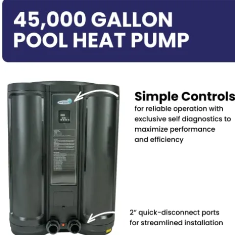 Blue Torrent ComforTemp Heat Pump – 45,000 Gallon Pool Pump – 137,000 BTU