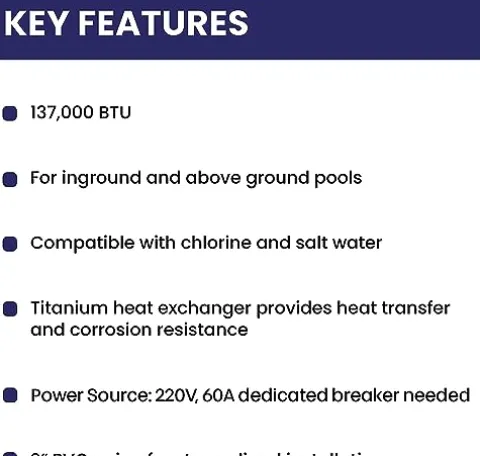 Blue Torrent ComforTemp Heat Pump – 45,000 Gallon Pool Pump – 137,000 BTU