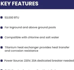 Blue Torrent Pumps ComforTemp Pool Heat Pump 53,000 BTU