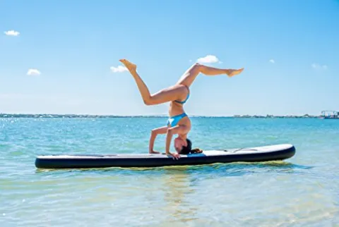 Blue Water Toys Inflatable Crossover Stand Up Paddle Board/Kayak Kit White and Black