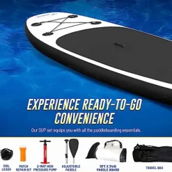 Blue Water Toys Inflatable Stand Up Paddle Board Kit Black