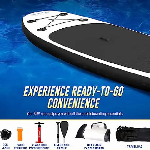 Blue Water Toys Inflatable Stand Up Paddle Board Kit Black