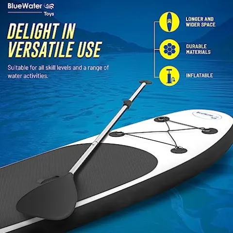 Blue Water Toys Inflatable Stand Up Paddle Board Kit Black