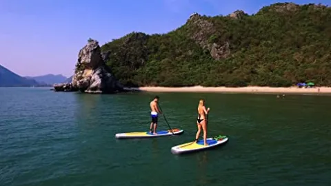 Blue Water Toys Portable Inflatable Stand Up Paddle Board Kit Turquoise/Yellow