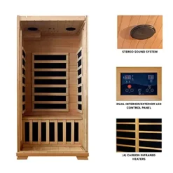 Blue Wave HeatWave BSA2402 1-2 Person Hemlock Carbon Infrared Sauna Hemlock