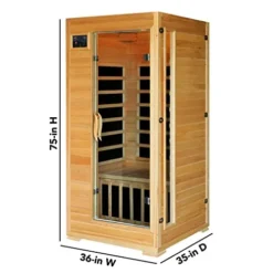 Blue Wave HeatWave BSA2402 1-2 Person Hemlock Carbon Infrared Sauna Hemlock