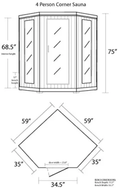 Blue Wave HeatWave BSA2420 4 Person Hemlock Carbon Infrared Sauna
