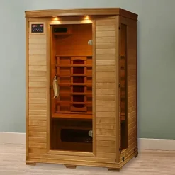 Blue Wave HeatWave BSA2406 2-Person Deluxe Ceramic Infrared Sauna, 1-2, Hemlock